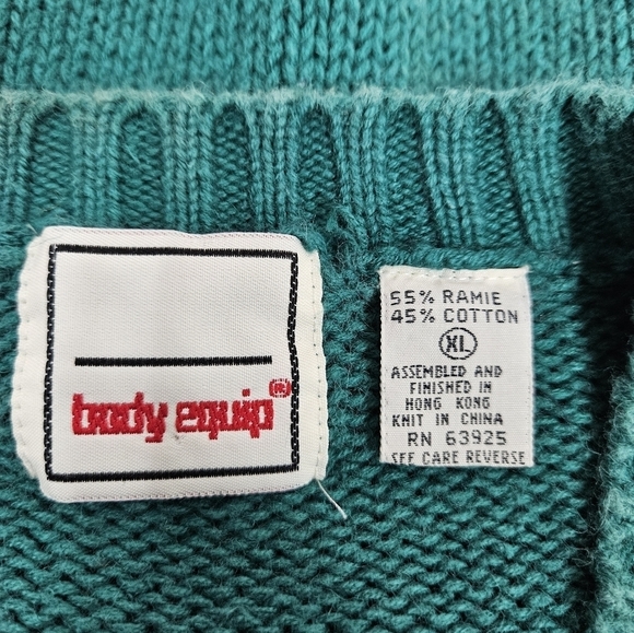 Vintage Body Equip Teal & Purple Argyle V-Neck Cricket Sweater Size XL Men's‎ - Picture 7 of 9